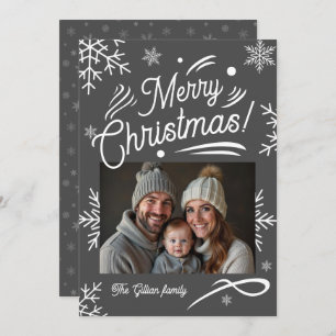 white grey photo  holiday card