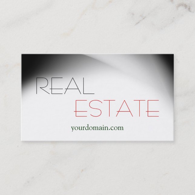White Grey Real Estate Agent Trendy Business Card (Front)