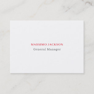 White grey red exclusive unique private business card