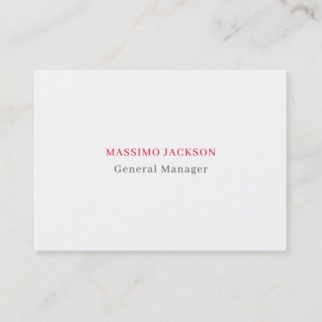 White grey red exclusive unique private business card (Front)