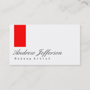 White Grey Red Professional Artist Business Card