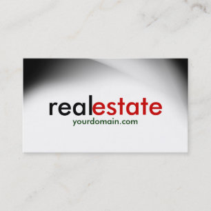 White Grey Red Real Estate Agent Business Card