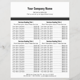 White Grey Simple Border Price List 4 Flyer