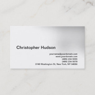 White Grey Simple Plain Business Card