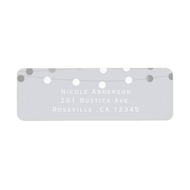 White Grey String Lights Modern Wedding Invitation (Front)