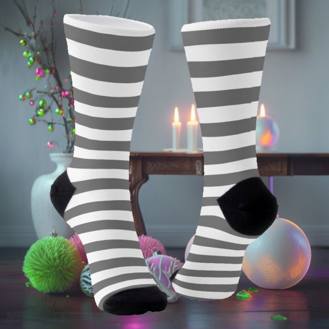 White & Grey Striped Socks (Creator Uploaded)