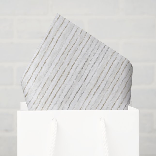 White Grey Stripes Wedding Tissue Paper (Gift Bag)