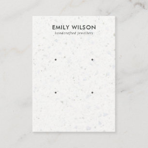 WHITE GREY TERRAZZO 2 STUD EARRING DISPLAY CARD