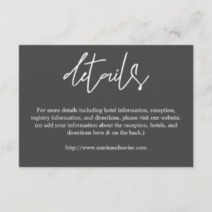 White & Grey Typography Script Details Enclosure Card