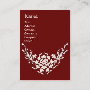 WHITE GRIFFINS MONOGRAM red black Business Card