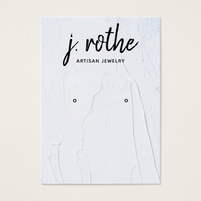 White Grunge Earring Typography Jewelry Display (Front)