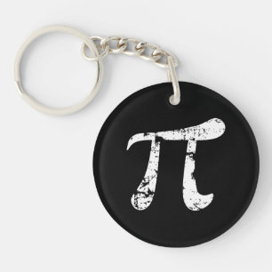 White Grunge Pi Symbol Key Ring