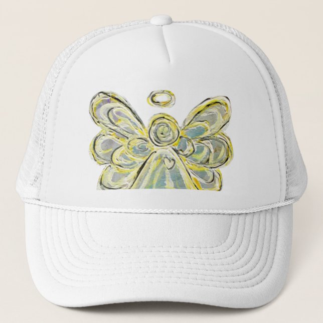 White Guardian Angel Custom Art Hat or Cap (Front)