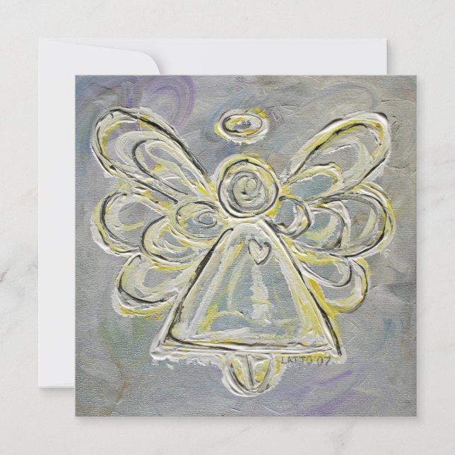 White Guardian Angel Custom Invites or Invitation (Front)