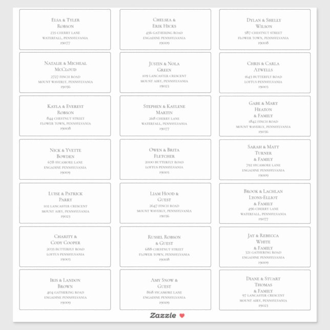 White Guest Address Labels (Sheet)