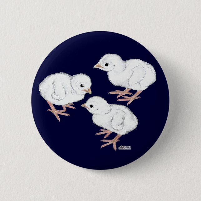 White Guinea Keets 6 Cm Round Badge (Front)