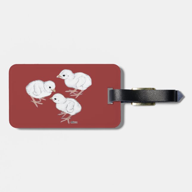White Guinea Keets Luggage Tag (Back Horizontal)