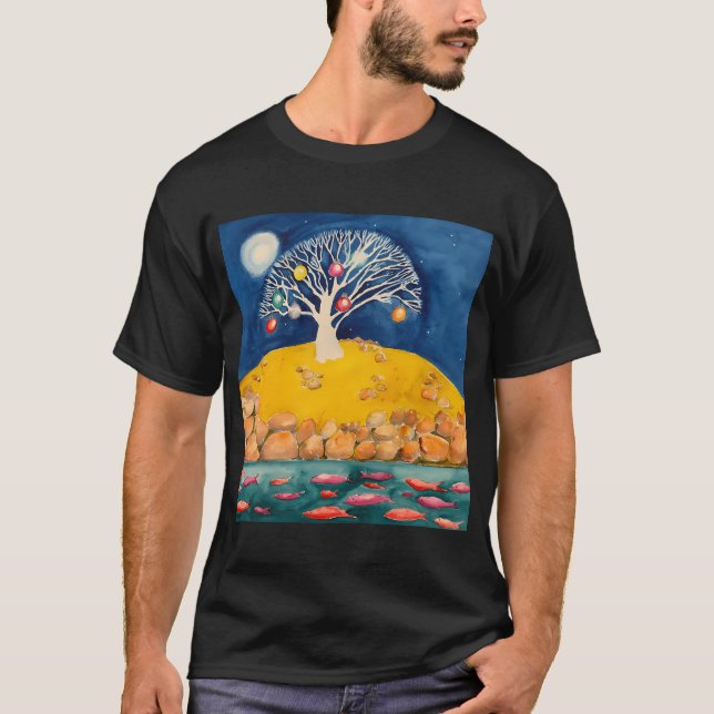 White gum tree with Baubles T-Shirt (Front)