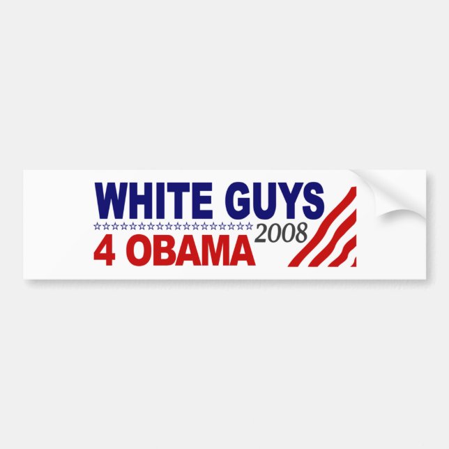 White Guys 4 Obama Bumper Sticker (Front)