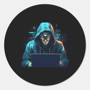 White Hacker For Cyber Warrior And Ethical Hacker Classic Round Sticker