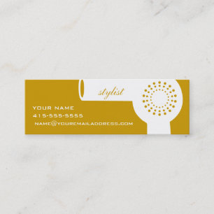 White Hairdryer & Harvest Gold Stylist Card