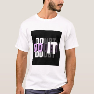 White half sleeve “DOUBT” graphic t-shirt. T-Shirt