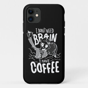 white halloween coffee drinking zombie Case-Mate iPhone case