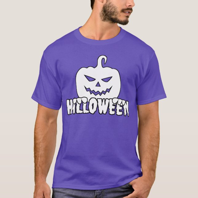 White Halloween retro T-Shirt (Front)