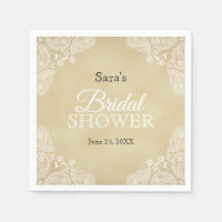 White Hand Drawn Paisley, Rustic Bridal Shower