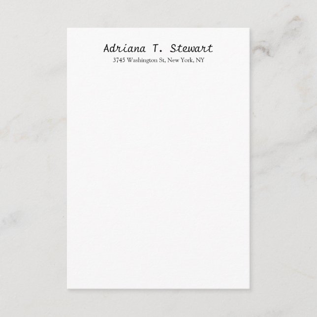 White Handwriting Professional Elegant Simple Enclosure Card (Front)