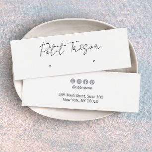 White Handwritten Script Stud Earring Display