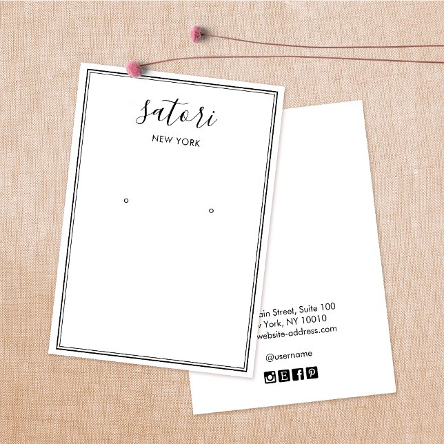 White Handwritten Signature Border Earring Display (Creator Uploaded)