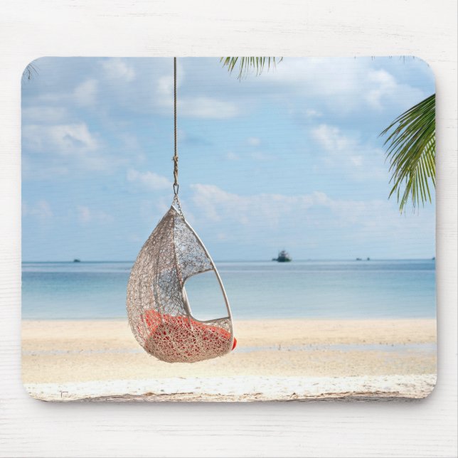 White Hanging Chair Mouse Pad (Front)