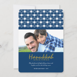 White Hanukkah Stars Of David Holiday Greetings Card