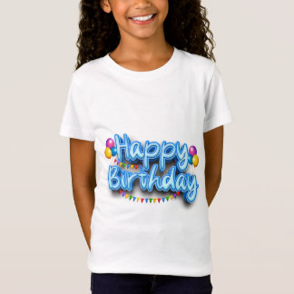  White Happy Brithday T-Shirt Design 