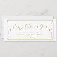 White Happy Father's Day Gift Voucher Card