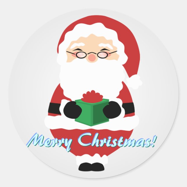 White Happy Santa Stickers (Front)