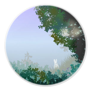 White Hare Ceramic Knob