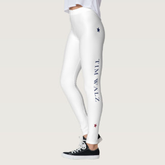 White Harris-Walz Yoga Leggings with Stars