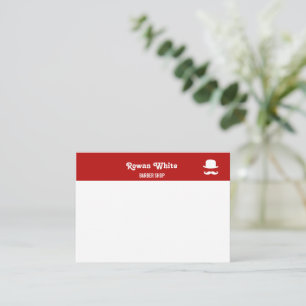White hat and moustache silhouette red card