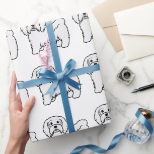 White Havanese Cute Cartoon Dog Pattern Wrapping Paper