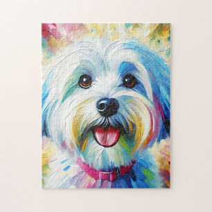 White Havanese Dog Acrylic Print Dog Lover Gift Jigsaw Puzzle