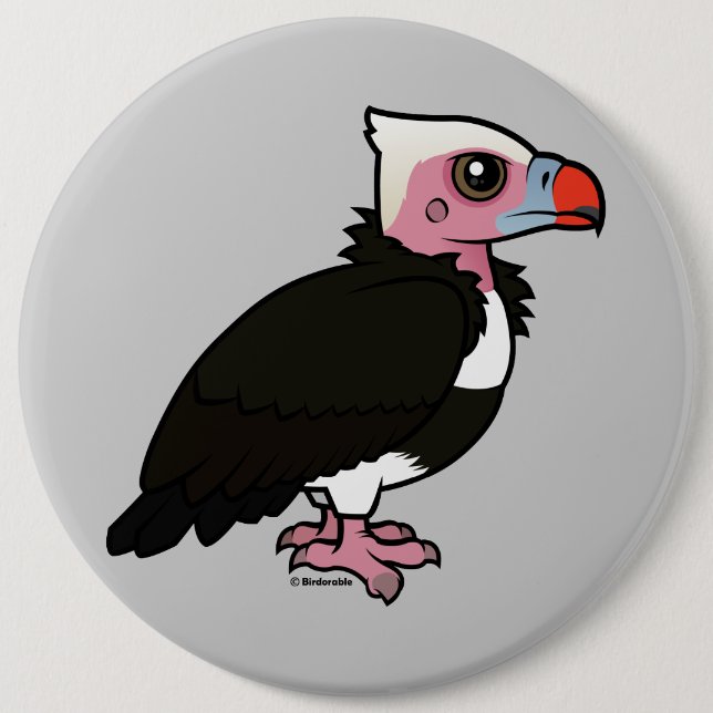 White-headed Vulture 6 Cm Round Badge (Front)