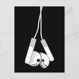 White Headphone Postcard