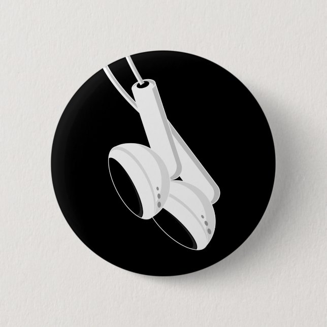 White Headphones Button (Front)