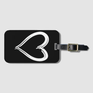 White Heart Funny Cute Design for Men and Women Luggage Tag