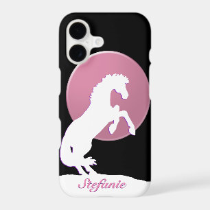 White Heart Horses V (pink moon)