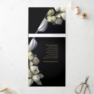 "White heart in black from moon" & Indifference  Tri-Fold Holiday Card