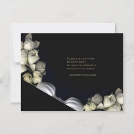 "White heart in black from moon" & Silence Postcard