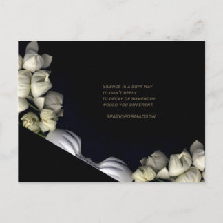 "White heart in black from moon" & Silence Postcard